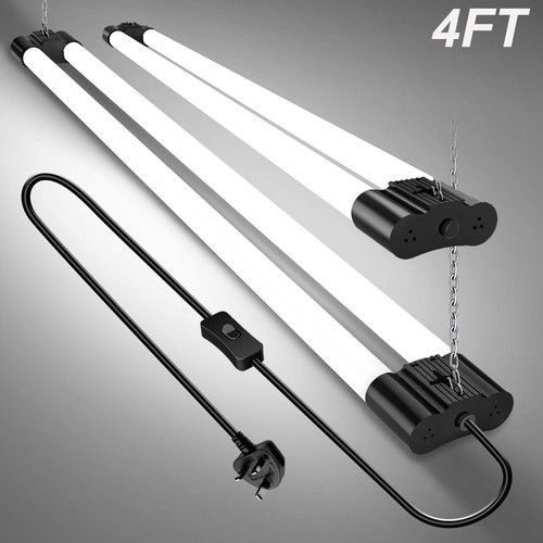 LED Batten Light 6500K Daylight Fluorescent Strip Light Slim Fitting Garage Lamp