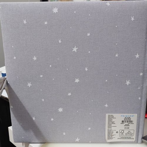 Primark My First Photo Album Baby Grey Star Print 4x6 Slip-In Book Bound — image 2