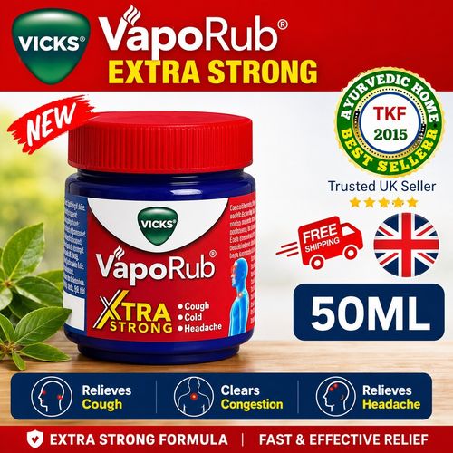 VICKS VapoRub Xtra Strong 50 ml Cough Cold Headache  UK SELLER  — image 1