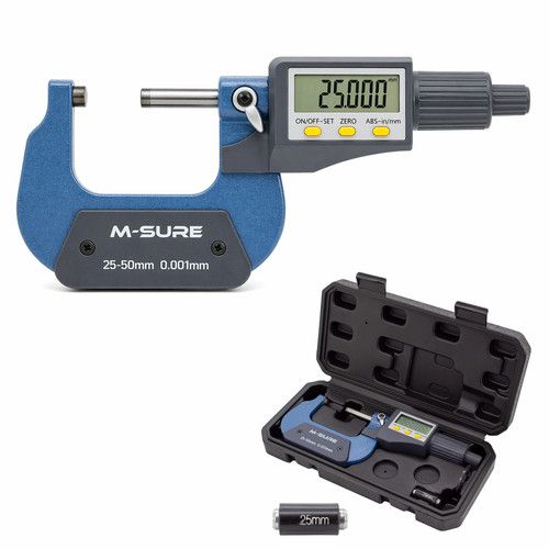 M-SURE 25-50mm Digital External Micrometer Gauge 0.001mm Precision mm/inch