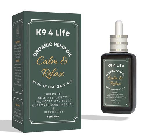 100% Pure High Strength Hemp Oil 60,000mg, 60ml - Dog Calming & Cat Omega 3-6-9