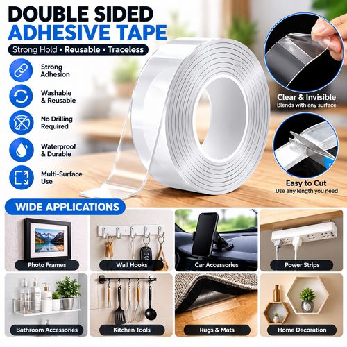 2x Nano Double Sided Tape Heavy Duty Clear Sticky Mounting Gel 2m Total — image 5