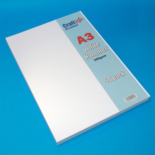 A4 & A3 HAMMERED & LINEN TEXTURED 300gsm THICK CARD IVORY WHITE 50 & 100 SHEETS