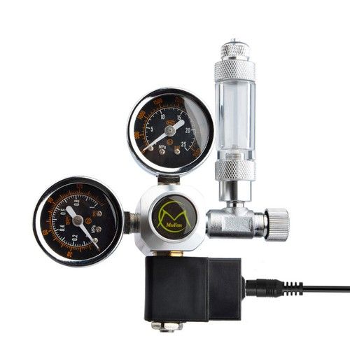 Aquarium Fish Tank 2 Gauge CO2 Pressure Regulator Bubble Counter Solenoid Valve