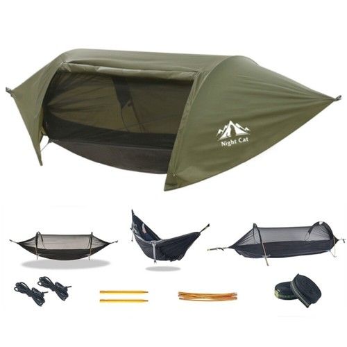Night Cat Hammock Tent with Mosquito Net Waterproof Rainfly For Hiking Camping