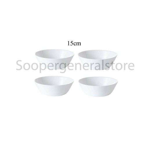 4 x White dinner Plates Bowls Side Sandwich Dessert Cereal Crockery