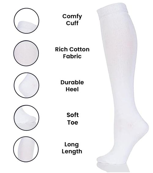 12 Pairs kids Girls Knee High School Socks  School Uniform back to school socks — image 2