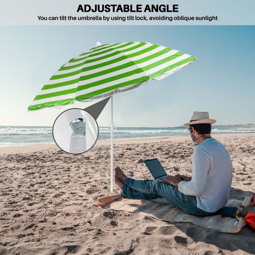 Beach Tilting Parasol Umbrella 1.8m Patio Garden Outdoor UV Protection Sun Shade — image 7