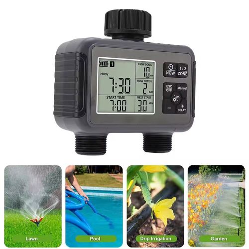 2 Outlet Water Timer Garden Lawn Irrigation Watering System Programmer Timer — image 9