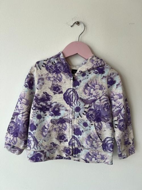 BabyGap Girls Purple Floral Zip-Up Hoodie | Sweatshirt 18-24 Months