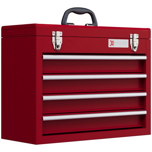 DURHAND Lockable 4 Drawer Tool Chest Ball Roller Cabinet Garage Storage Toolbox