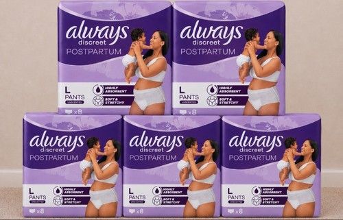 always discrete postpartum pants large X5 packs