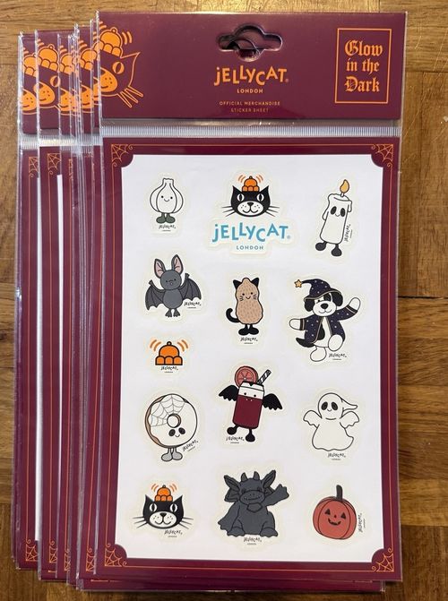 Jellycat Glow in the Dark Halloween Multicolour Sticker Sheet HALL3STICKSH — image 1