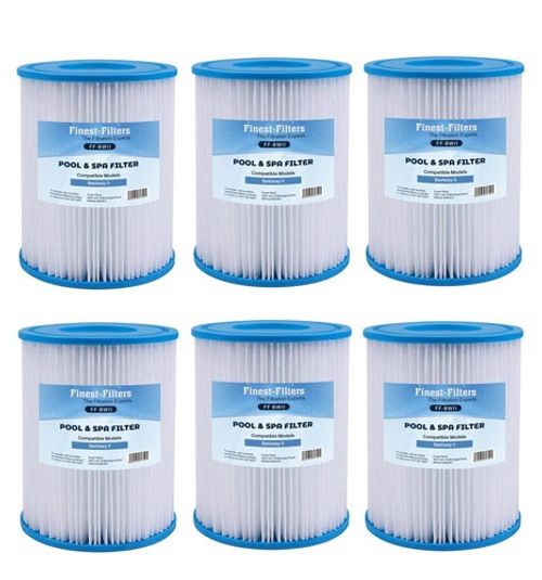 6 Hot Tub Spa Filters Compatible with Bestway Type II Flowclear Pool Filter