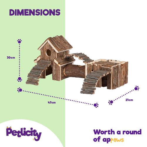 PETLICITY Wooden Hamster Climbing House with Tunnels — image 7