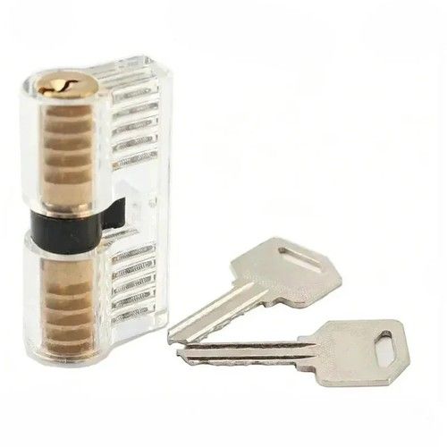 Practice Lock - Mini Transparent Padlock for Skill Training with Keys
