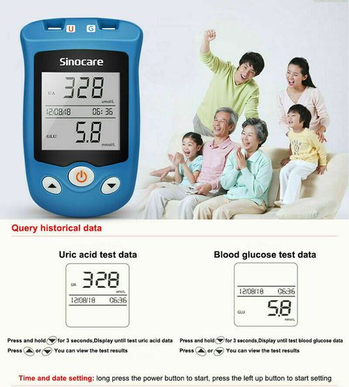 Sinocare Blood Glucose Uric Acid Meter Gout Test Strips Lancet — image 2