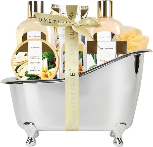 8 Piece Vanilla Bath Gift Set for Women Body Butter Bath Bomb Bubble Bath Spa Gi — image 1