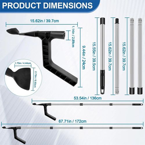 Gutter Cleaning Tool Roof Gutter Cleaner with Splicing Pole Handle Detachable — image 2