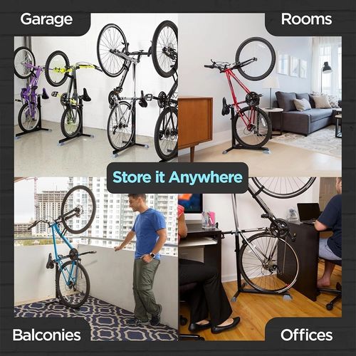 Bike Stand Vertical Portable Space-Saving Bicycle Rack Storage Adjustable Height — image 6