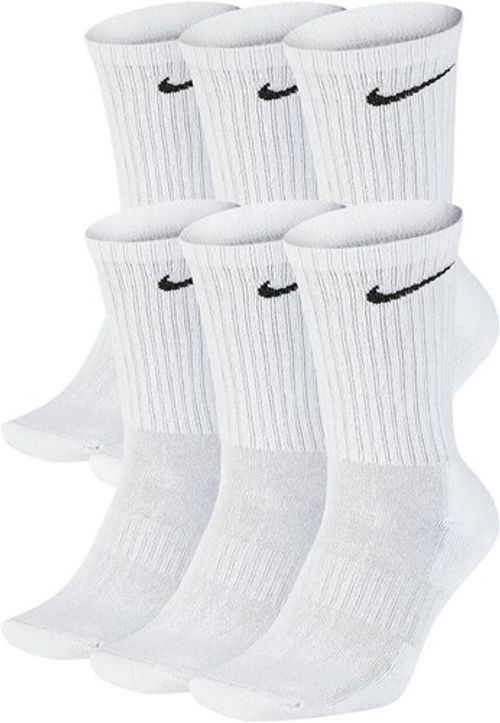 Nike Everyday Cushioned Crew Socks 6 Pairs SX7666 Black White Dri-FIT Sports Gym
