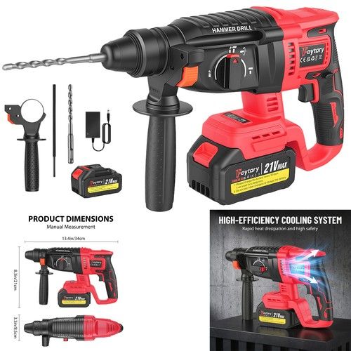 5000W ELECTRIC HAMMER DRILL SDS PLUS DEMOLITION BREAKER + CHISEL SET + Case