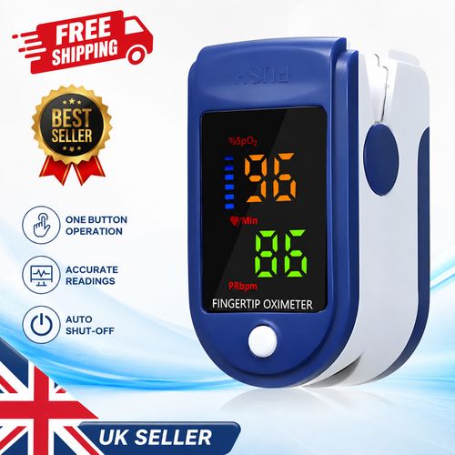 Heart Rate Monitor Oximeter Blood Oxygen SpO2 Finger Pulse Saturation Meter UK — image 1