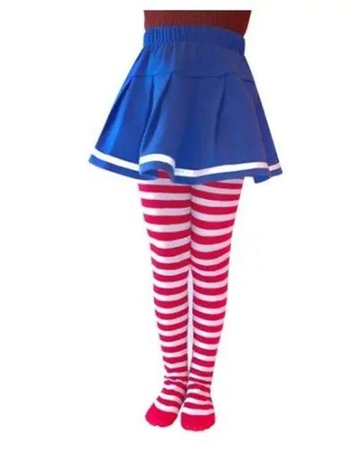 Ladies Striped Tights Fancy Dress Costume Stripe Halloween Christmas Elf Wally
