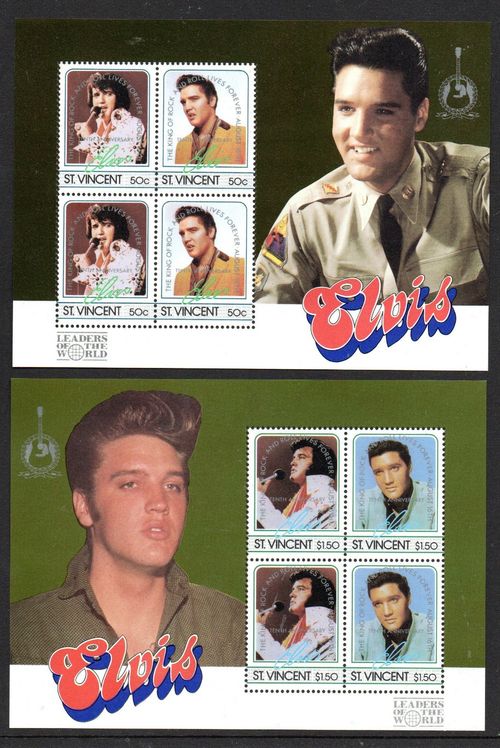 St. Vincent 1985 Elvis Presley set x 4 min. sheets fine fresh MNH — image 2