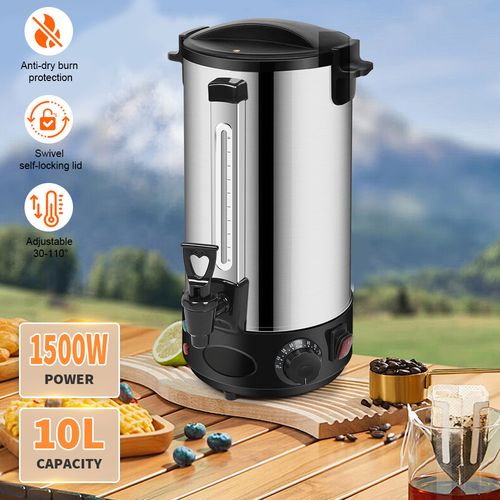 10L Commercial Electric Stainless Steel Tea Urn Hot Water Boiler for UK Catering — image 5