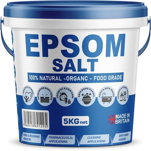 EPSOM SALT 5KG Bucket Food Grade Medical Organic Magnesium Sulphate Bath Salts