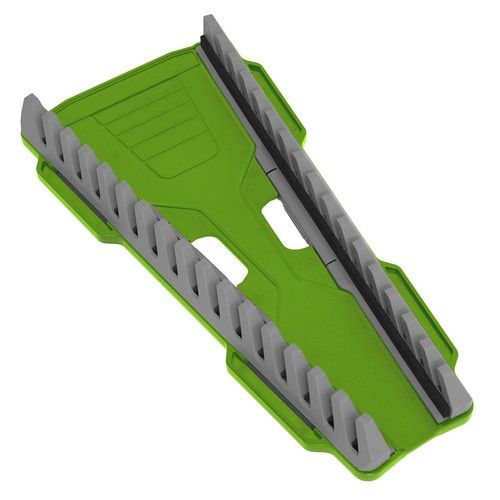 Sealey Reversible Spanner Rack 16pc Hand Tool Organizer Hi-Vis Green - WR11HV