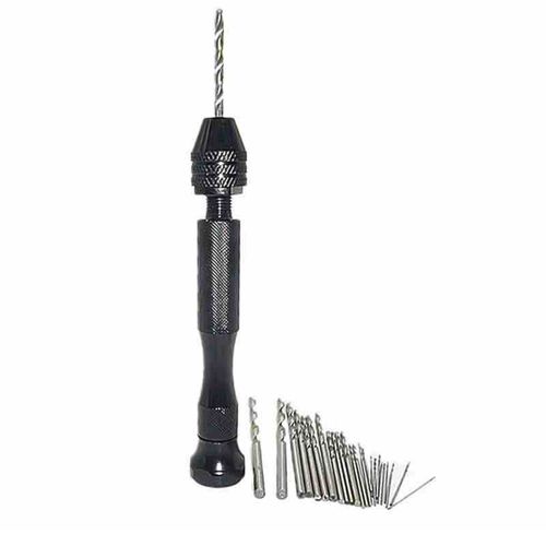 26pcs Micro Hand Drill Bits Small Manual Keyless Chuck Pin Vise Rotary Tool Kit — image 4