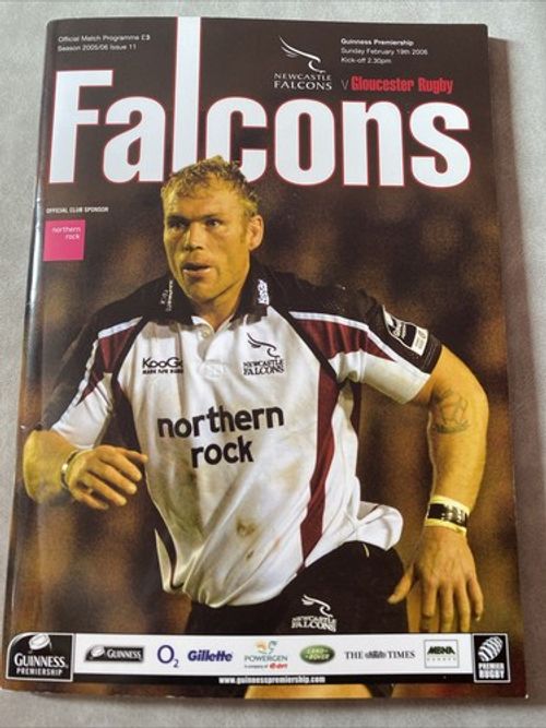 Newcastle Falcons TEAM SIGNED 2006 Programme v Gloucester (29 Autographs) w COA