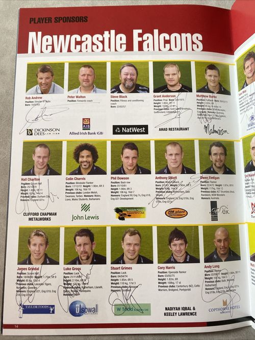 Newcastle Falcons TEAM SIGNED 2006 Programme v Gloucester (29 Autographs) w COA — image 2