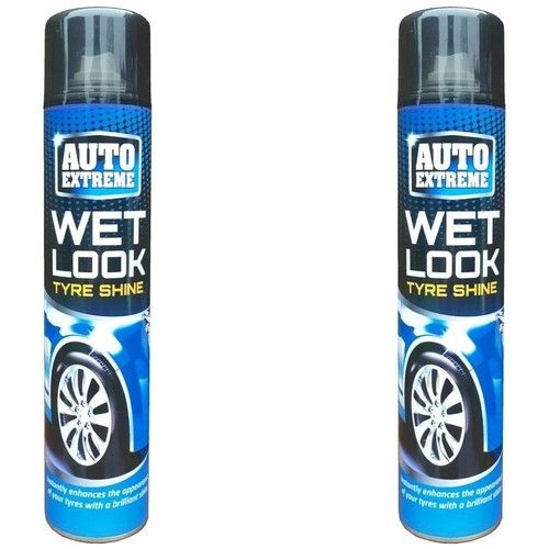 2x Auto Professional Wet Look Tyre Shine Restorer Spray Car Rubber 750ml