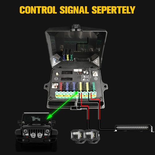 AUXBEAM 6 Gang RGB Slim Switch Panel Toggle LED Light Circuit Relay System Kit — image 12