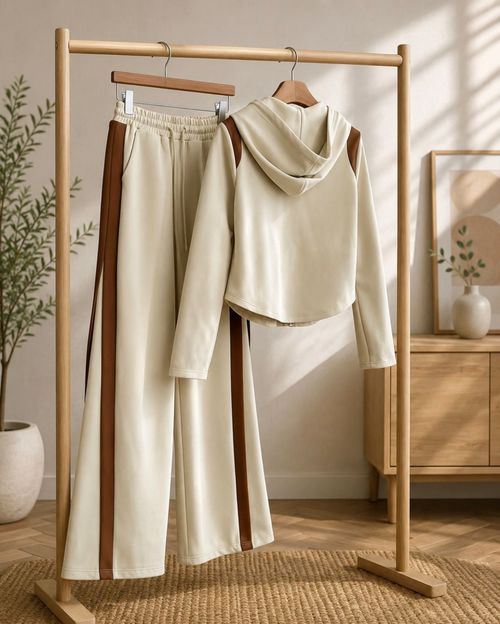 Summer Hooded Sweater and Wide-leg Pants Two-piece Suit Sports Suit Women's Set — image 6