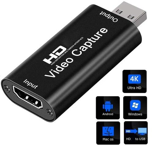 Video Capture Card HDMI To USB HD 1080P Recorder For Game/Live Streaming.