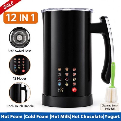 430W Electric Milk Frother Steamer Foam Maker for Latte Americano Hot Chocolate