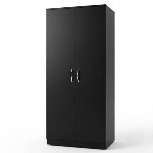 2 Door Fully Assembled Wooden Wardrobe With Drawers & Mirror Cabinet Storage Set