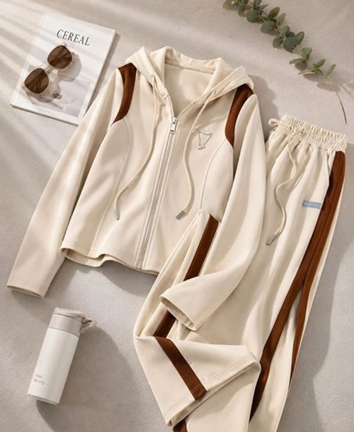 Summer Hooded Sweater and Wide-leg Pants Two-piece Suit Sports Suit Women's Set