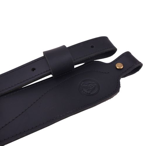 2 Points Leather Gun Rifle Sling Shoulder Strap in Vintage Brown Black Shooting — image 8
