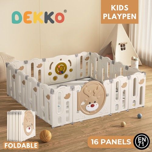 Dekko Baby Playpens Kids Safety Gate Activity Center Toddler Fence Play16 Panels