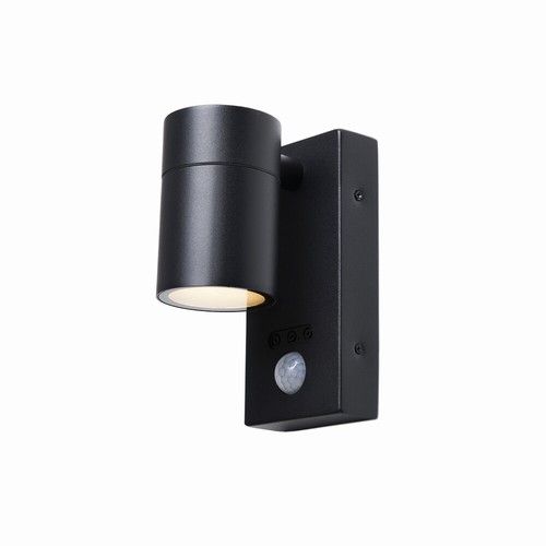 Litecraft Kenn Wall Light Outdoor IP65 Downlight With PIR Motion Sensor - Black 