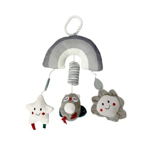 Kyoot Newborn Baby Toys Owl Star Sun Rainbow Soft Clip on Hanging Sensory Toys