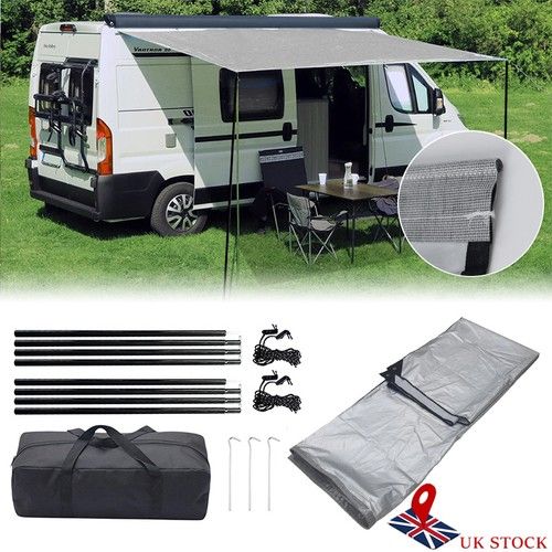 CAMPING AWNING CANOPY SUN SAIL FOR CARAVAN MOTORHOME CAMPER W/ PIPING ATTACHMENT