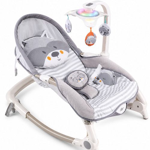 Baby Infant Bouncer Rocker Chair with Music Lights Toys Newborn Soothing Seat