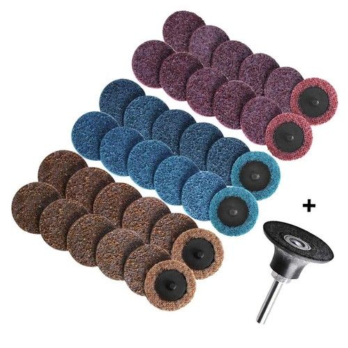92Pcs 50mm 2" TypeR Quick Change Disc Die Grinder Sanding Pad Coarse Medium Fine