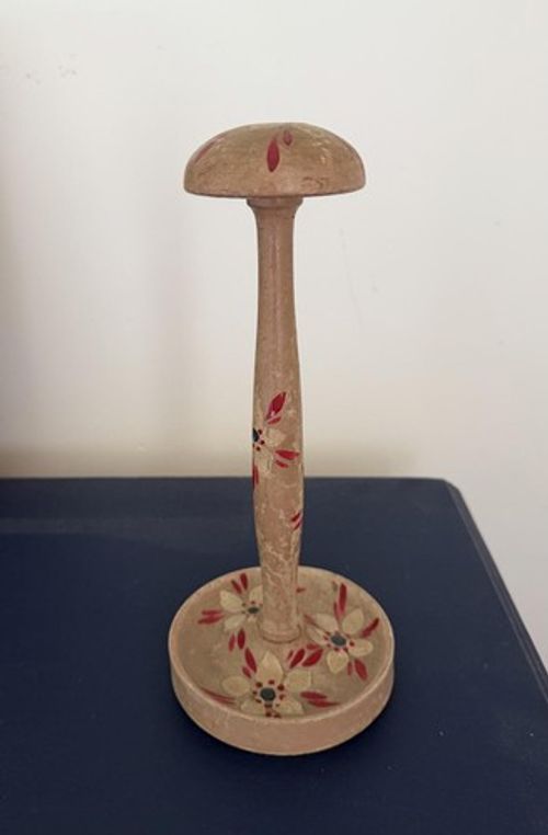 1930s French Painted Wooden Hat Stand Milliner's Display Shop Pedestal